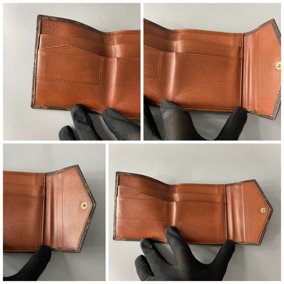💯% Authentic Vintage Louis Vuitton Monogram Elise Trifold Canvas Leather Wallet - Picture 12 of 14